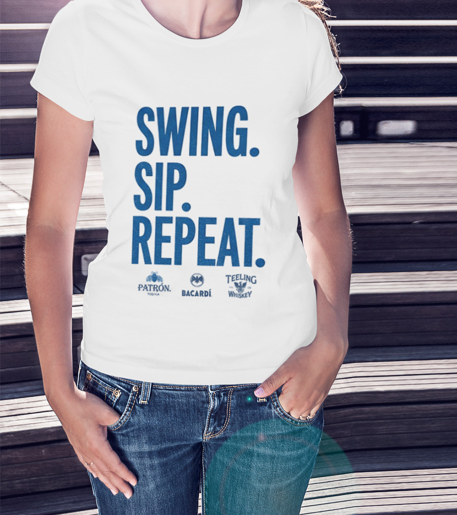 Swing Sip Repeat Patron Bacardi Teeling Whiskey T-Shirt