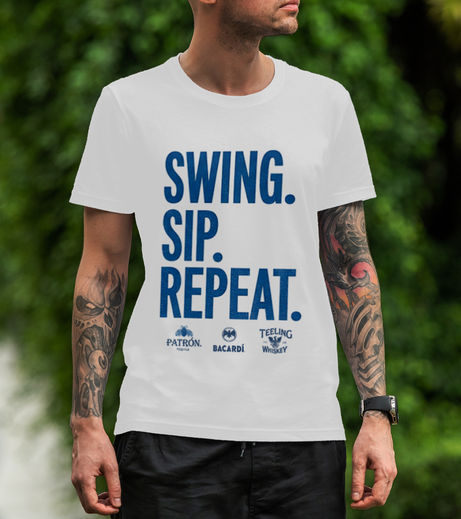 Swing Sip Repeat Patron Bacardi Teeling Whiskey T-Shirt