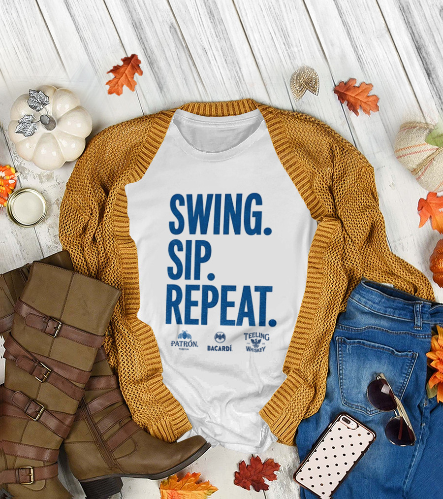 Swing Sip Repeat Patron Bacardi Teeling Whiskey T-Shirt