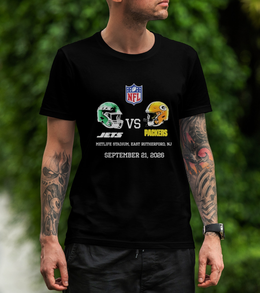 Green Bay Packers Vs New York Jets MetLife Stadium September 21 2026 NFL Matchup T-Shirt