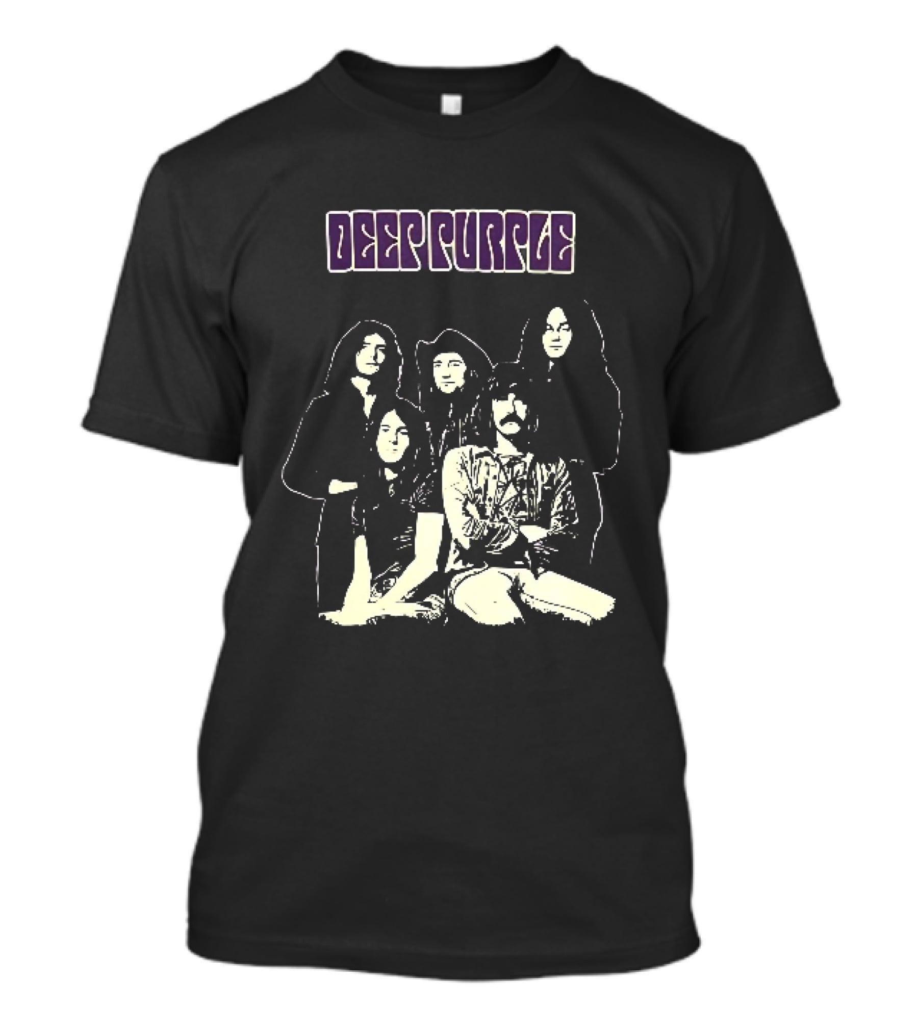 Deep Purple Band Members High Contrast Stencil Group Image T-Shirt