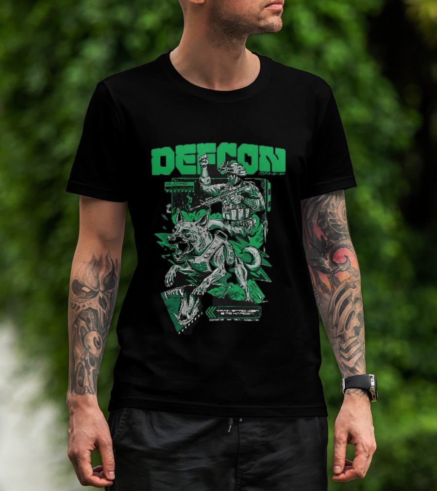 Defcon Tactical K9 Train Stronger Bite Harder Dog Soldier Night Vision T-Shirt