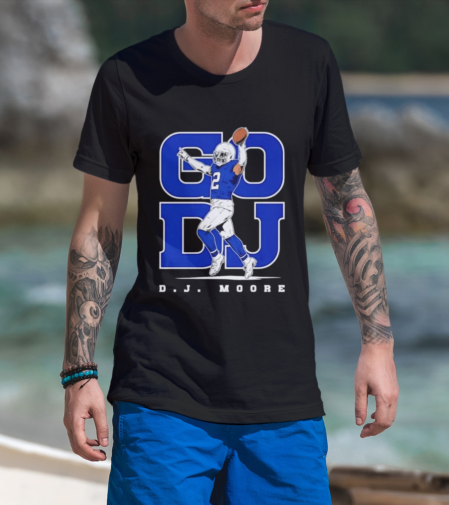 GO DJ D.J. Moore Football Player Buffalo Sports Blue 2 T-Shirt