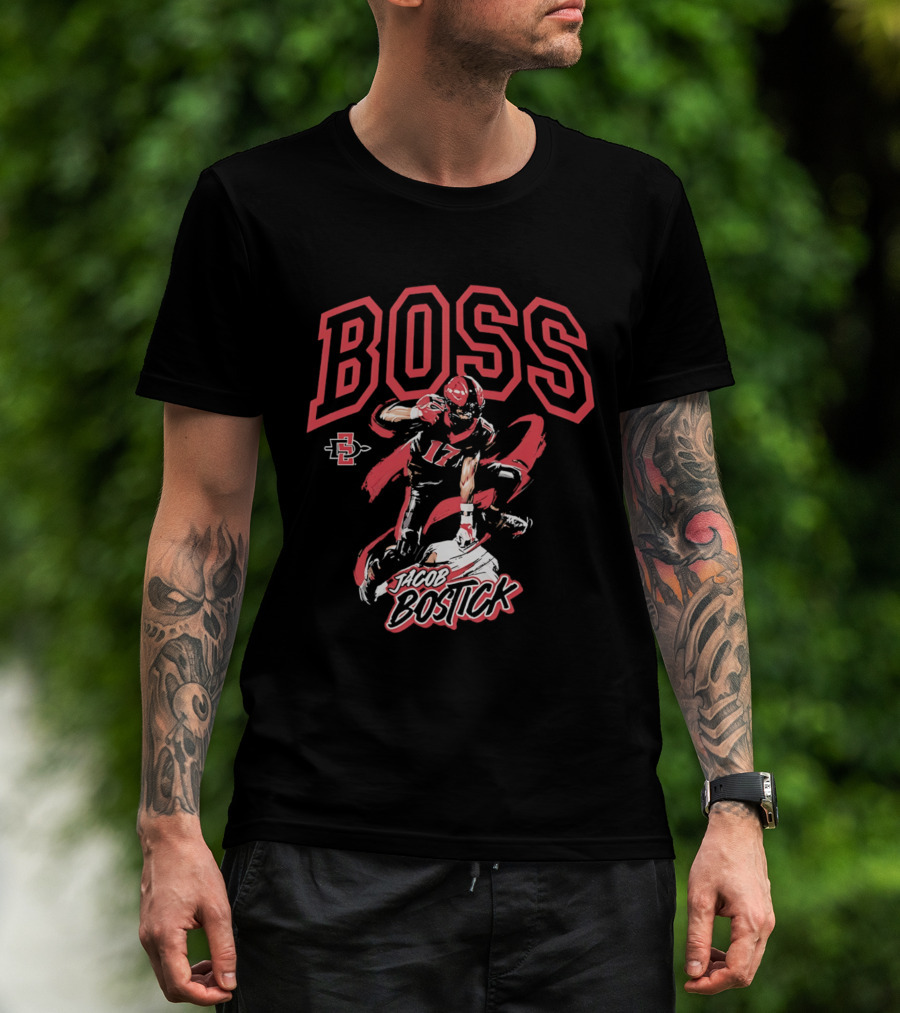 Jacob Bostick Boss San Diego State Aztecs Football 17 T-Shirt