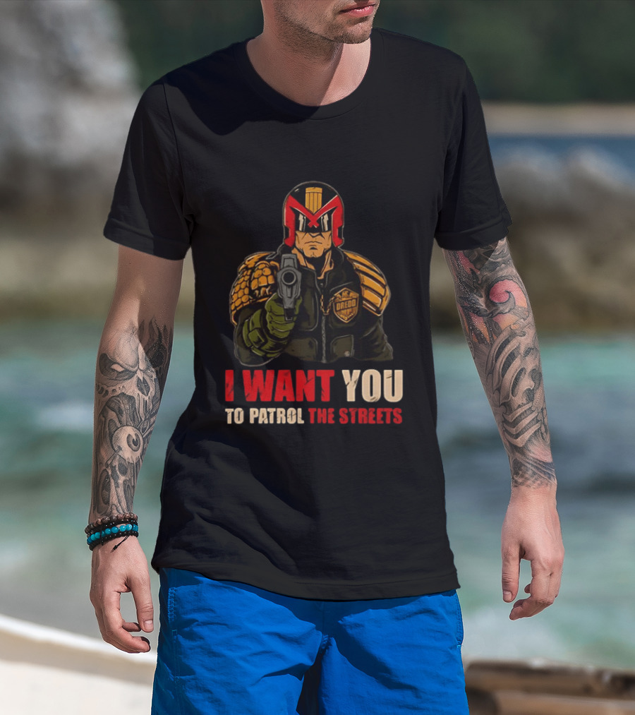 Judge Dredd I Want You To Patrol The Streets Vintage Comic T-Shirt
