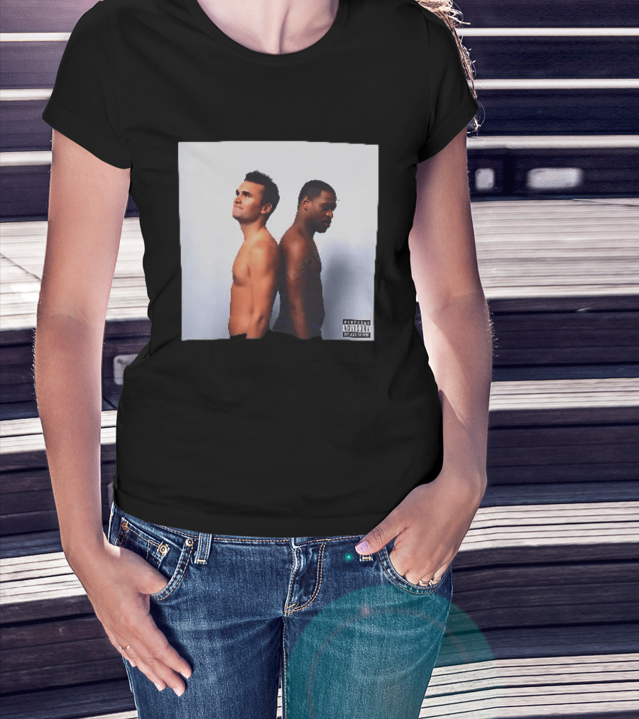 Kirk X Floyd Parental Advisory Album Cover Featuring Two Men Back To Back T-Shirt