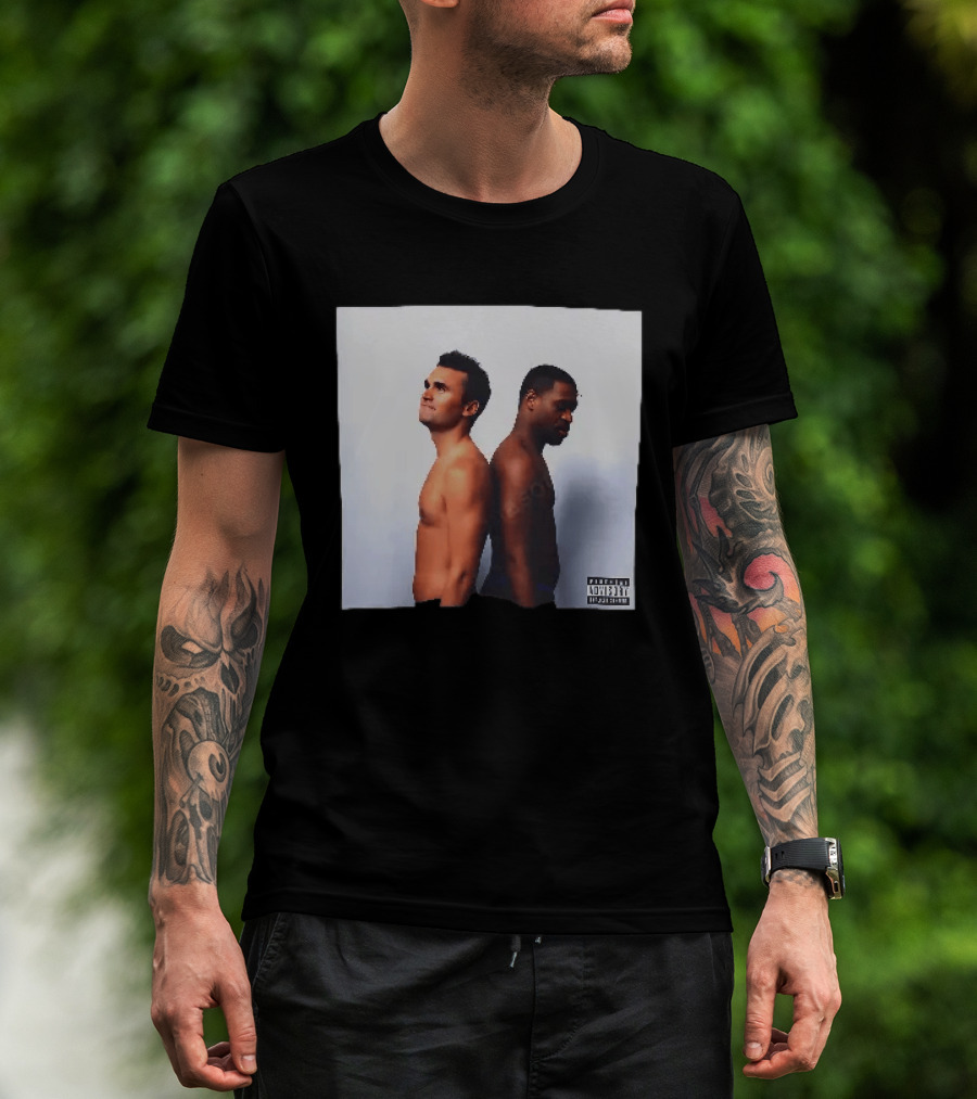 Kirk X Floyd Parental Advisory Album Cover Featuring Two Men Back To Back T-Shirt