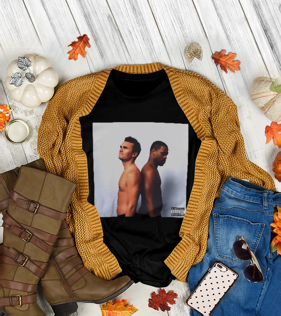 Kirk X Floyd Parental Advisory Album Cover Featuring Two Men Back To Back T-Shirt