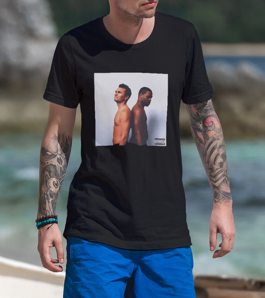 Kirk X Floyd Parental Advisory Album Cover Featuring Two Men Back To Back T-Shirt