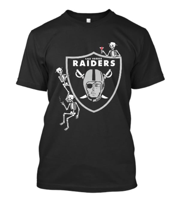 Las Vegas Raiders Skeletons Martini Cigarette Hats NFL T-Shirt