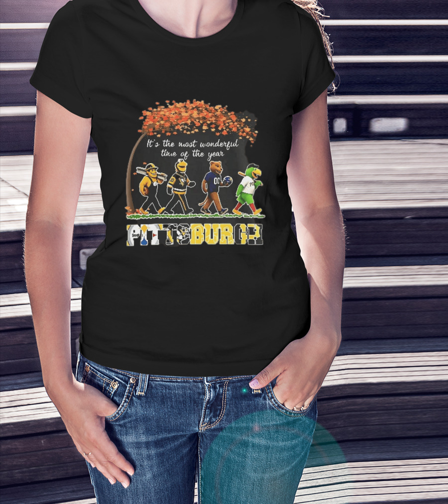 Pittsburgh Steelers Penguins Pirates It's The Most Wonderful Time Of Year Autumn T-Shirt