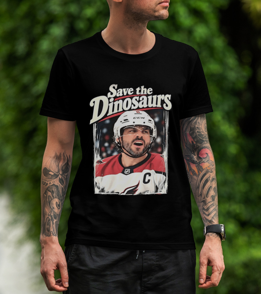 Save The Dinosaurs Hockey Captain With C Jersey T-Shirt