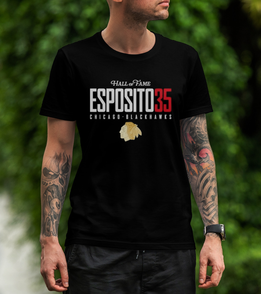 Hall Of Fame Esposito 35 Chicago Blackhawks T-Shirt
