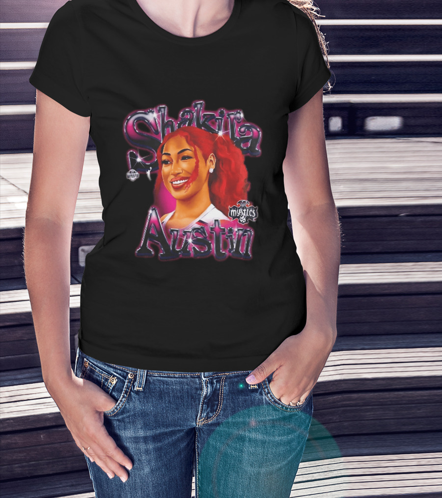 Shakira Austin Washington Mystics WNBA Red Hair T-Shirt
