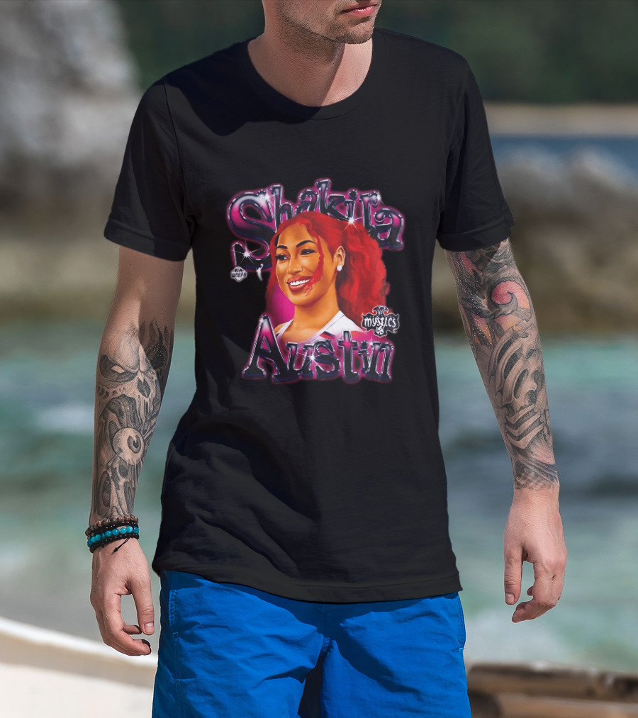 Shakira Austin Washington Mystics WNBA Red Hair T-Shirt
