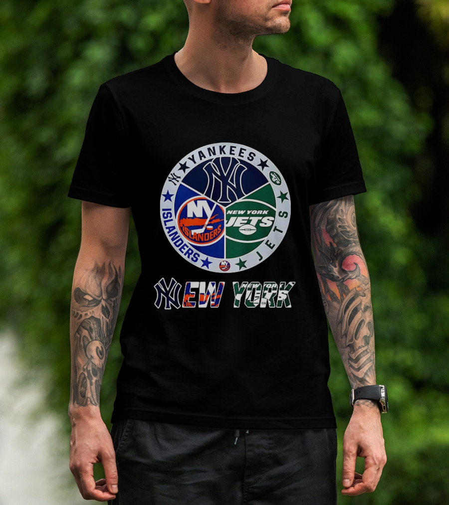 Yankees Islanders Jets New York Sports Teams Logos T-Shirt