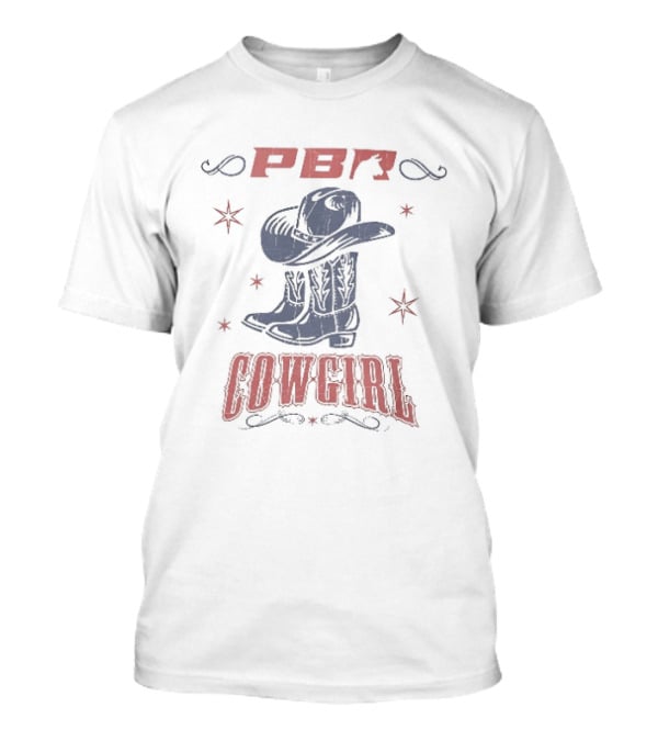 PBR Cowgirl Boots Hat Stars Western T-Shirt
