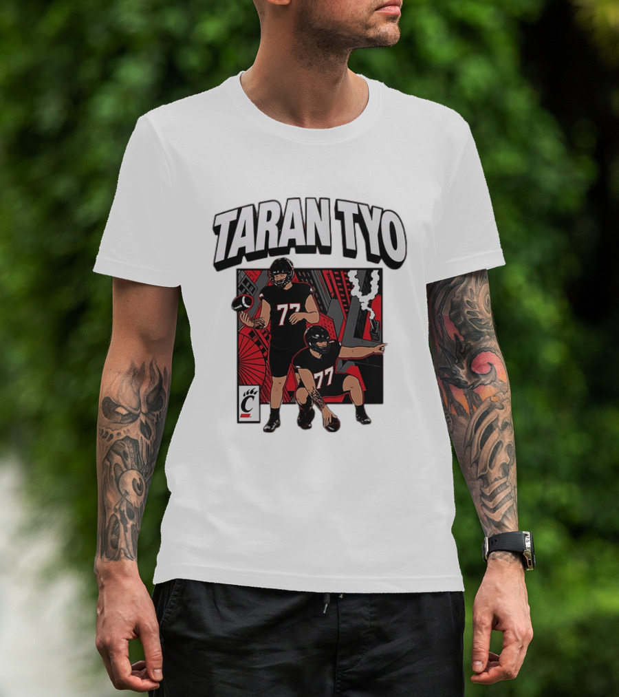 Taran Tyo Cincinnati Bearcats Football Players Number 77 T-Shirt
