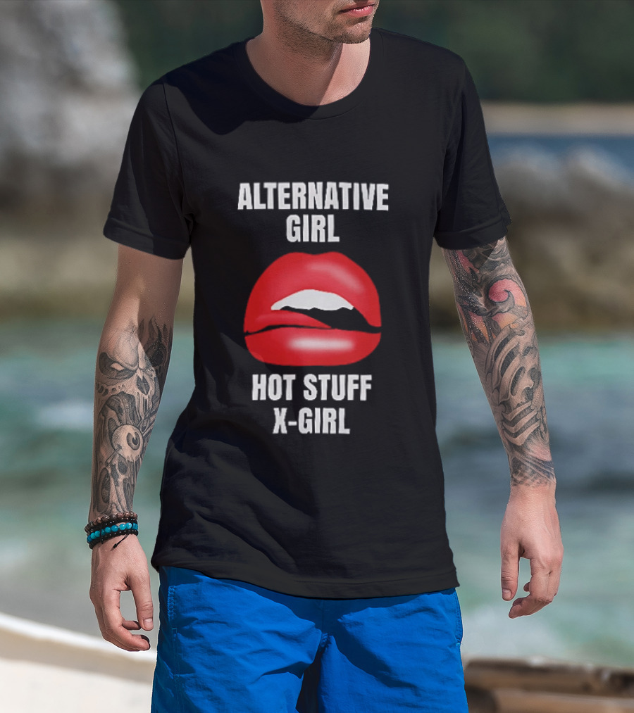 Alternative Girl Hot Stuff X Girl Red Lips T-Shirt