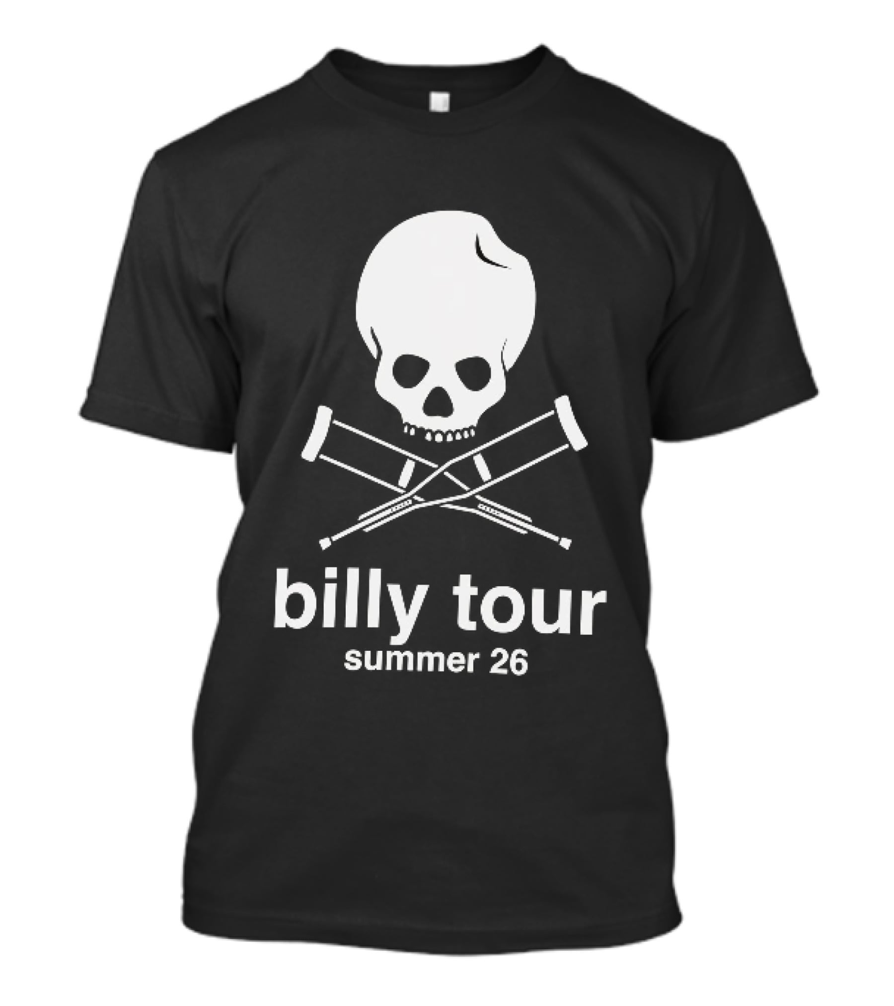 Billy Tour Summer 26 Skull And Crossed Crutches T-Shirt