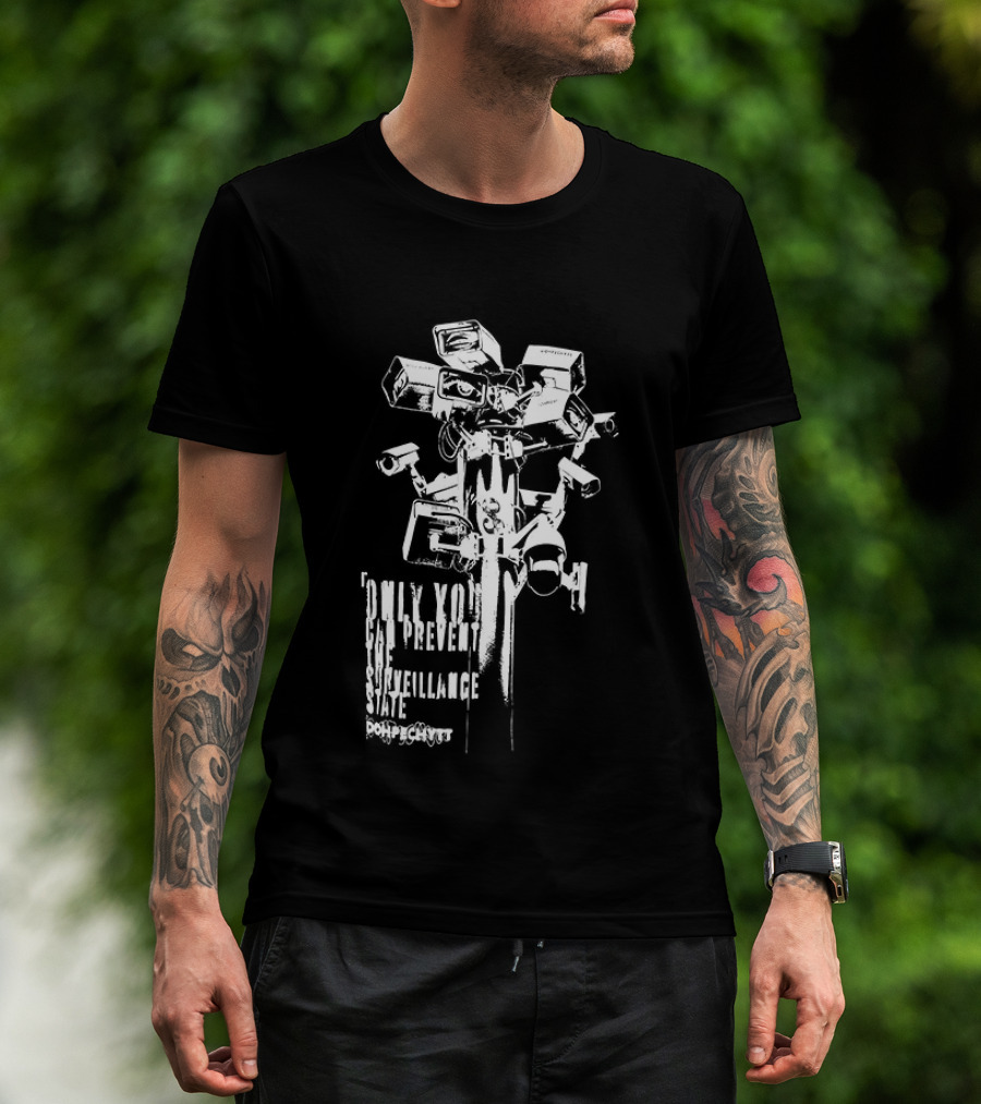 CCTV Security Camera Dystopian Only You Can Prevent The Surveillance State Flock T-Shirt