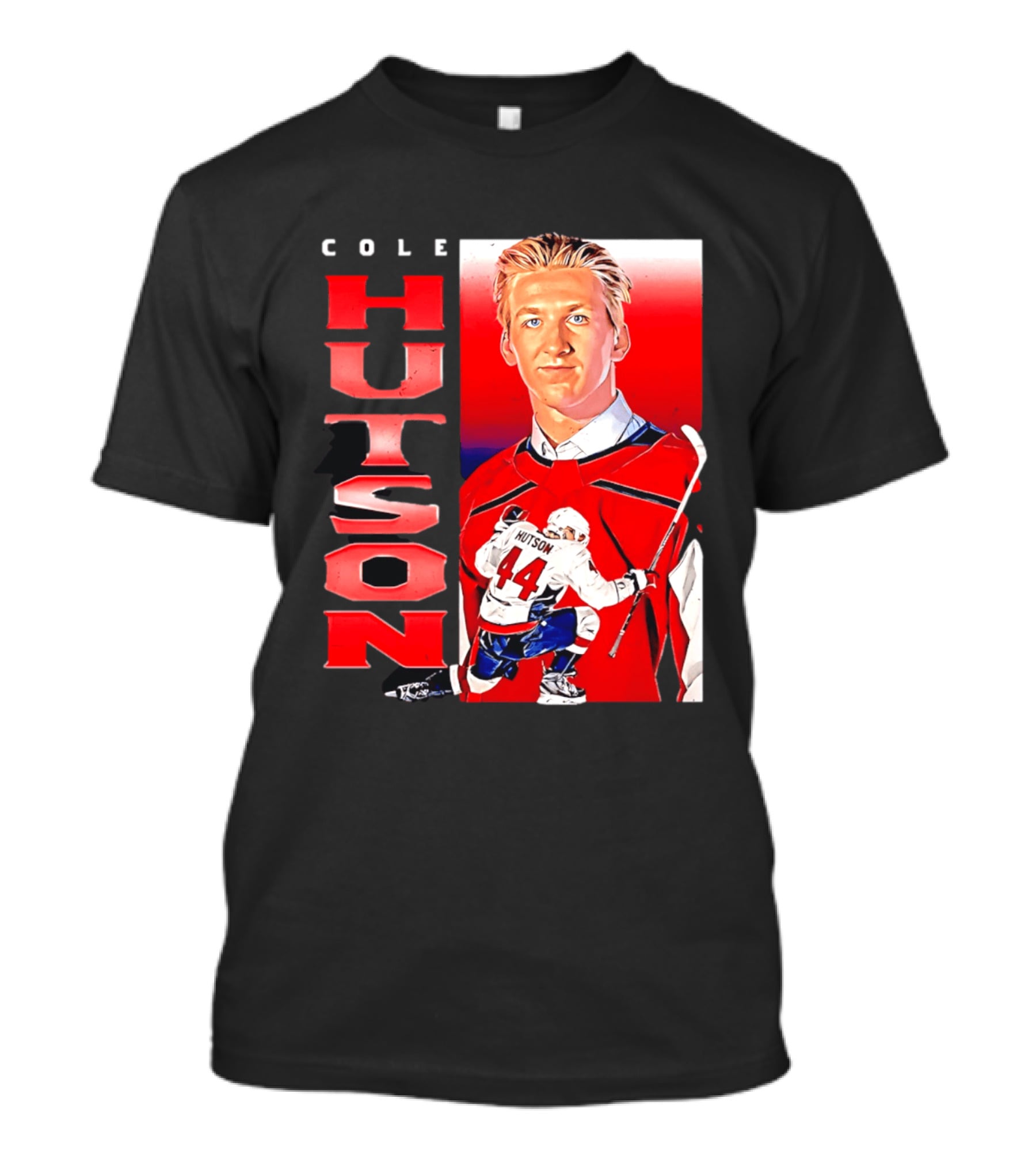 Cole Hutson Washington Capitals Vertical NHL Hockey 44 T-Shirt