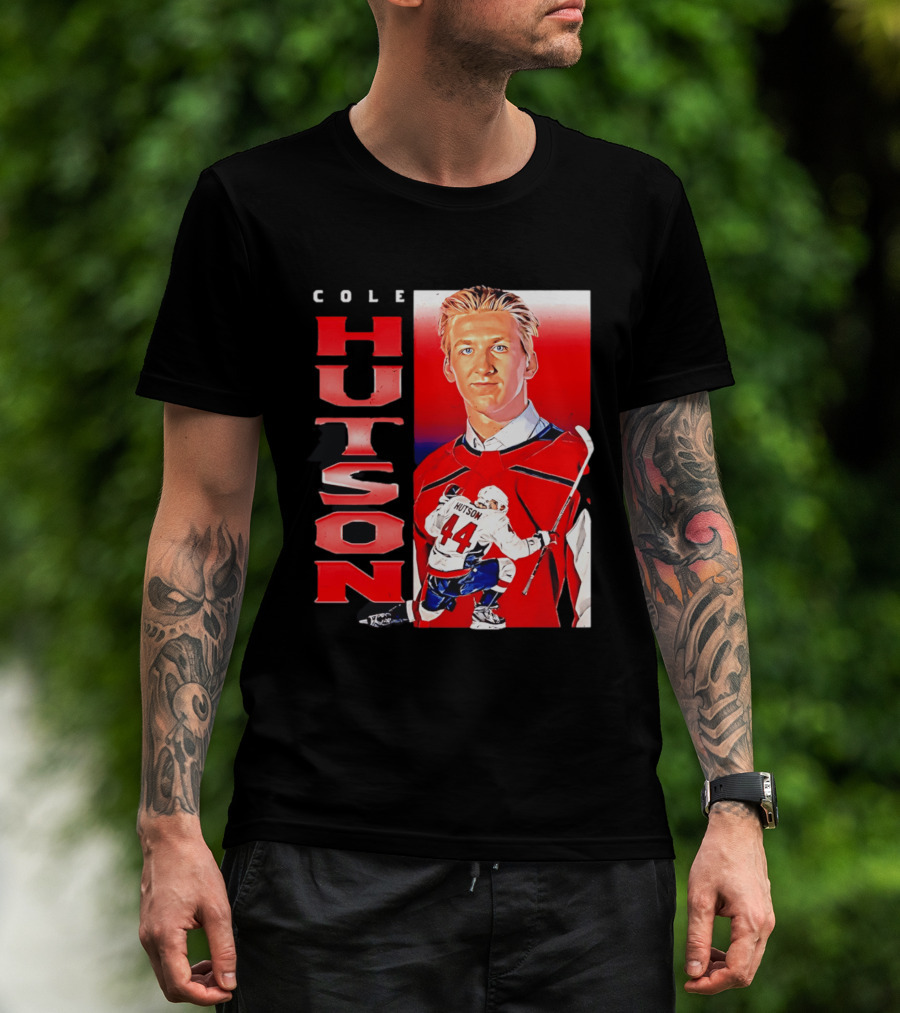 Cole Hutson Washington Capitals Vertical NHL Hockey 44 T-Shirt