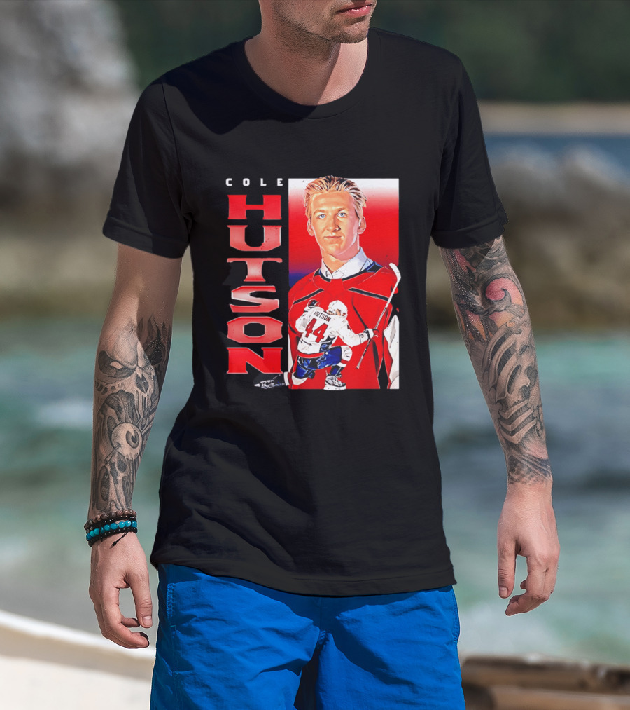 Cole Hutson Washington Capitals Vertical NHL Hockey 44 T-Shirt