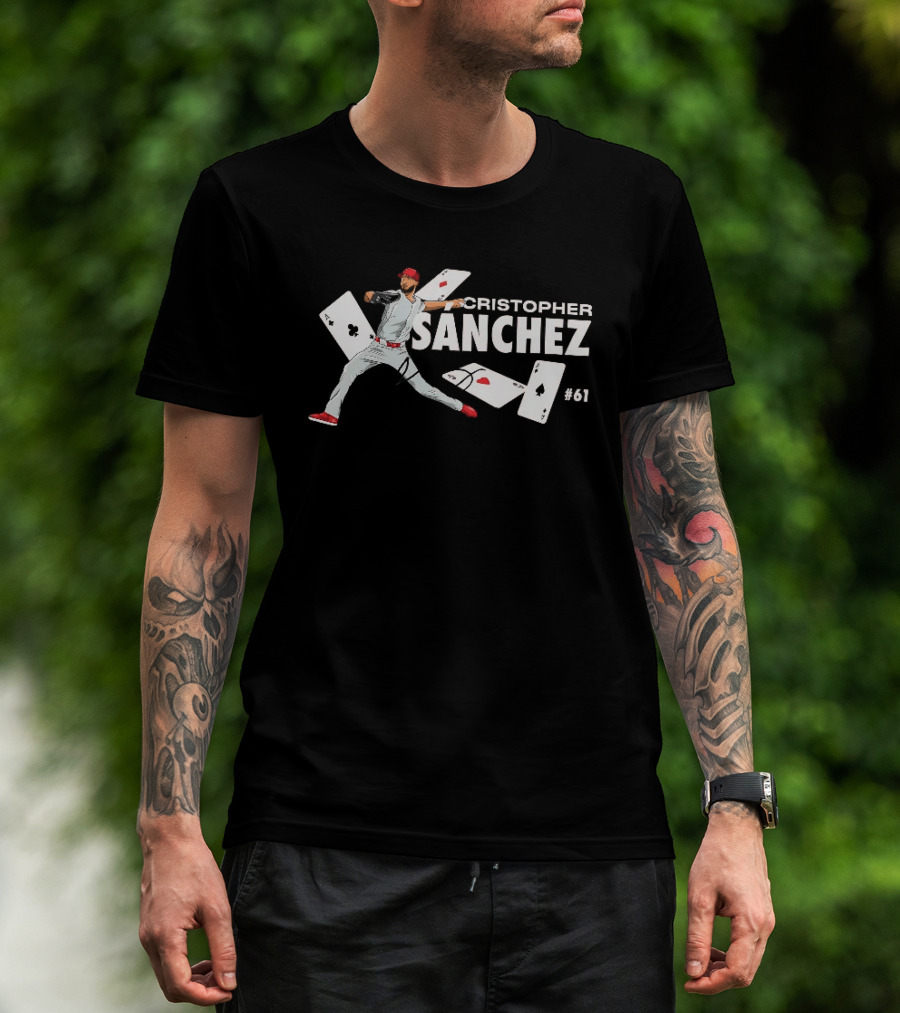 Cristopher Sanchez MLB Players 61 Playing Cards Baseball T-Shirt