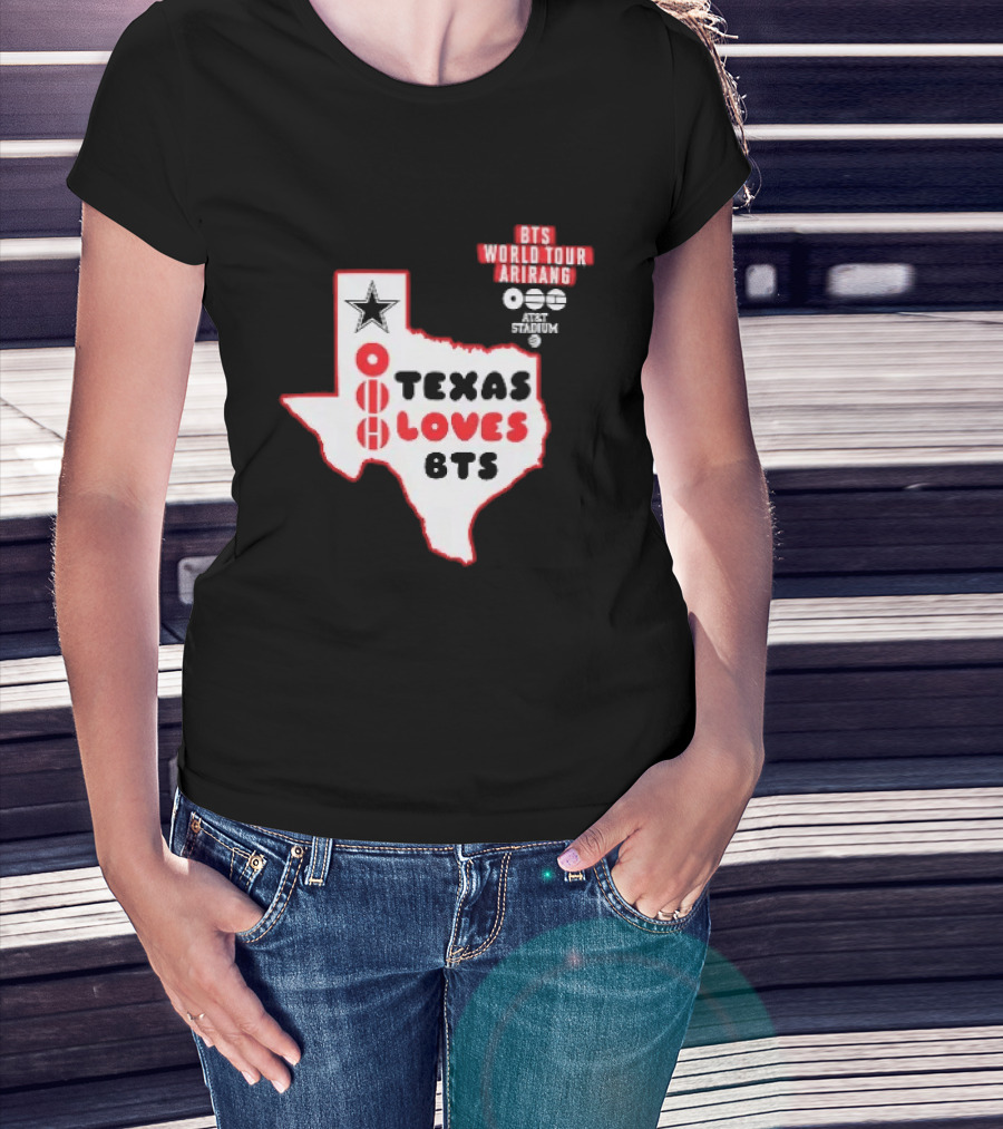 BTS World Tour Arirang Texas Loves At AT&T Stadium Dallas Cowboys T-Shirt