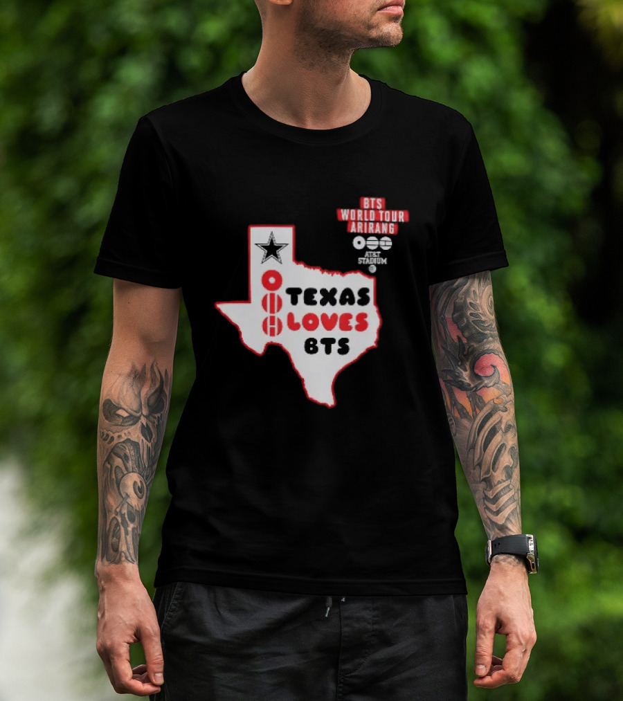 BTS World Tour Arirang Texas Loves At AT&T Stadium Dallas Cowboys T-Shirt