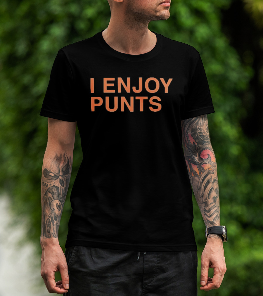 I Enjoy Punts Neon Orange Block Lettering T-Shirt