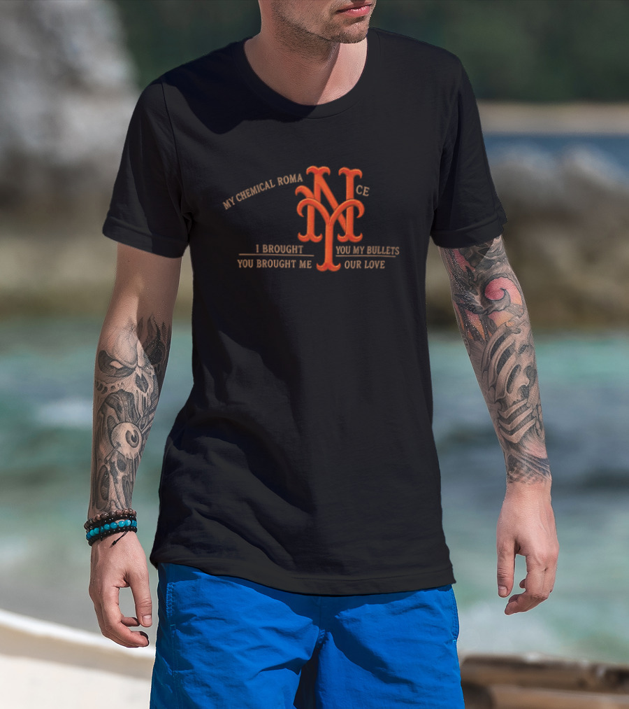 New York Mets My Chemical Romance I Brought You My Bullets You Brought Me Your Love T-Shirt