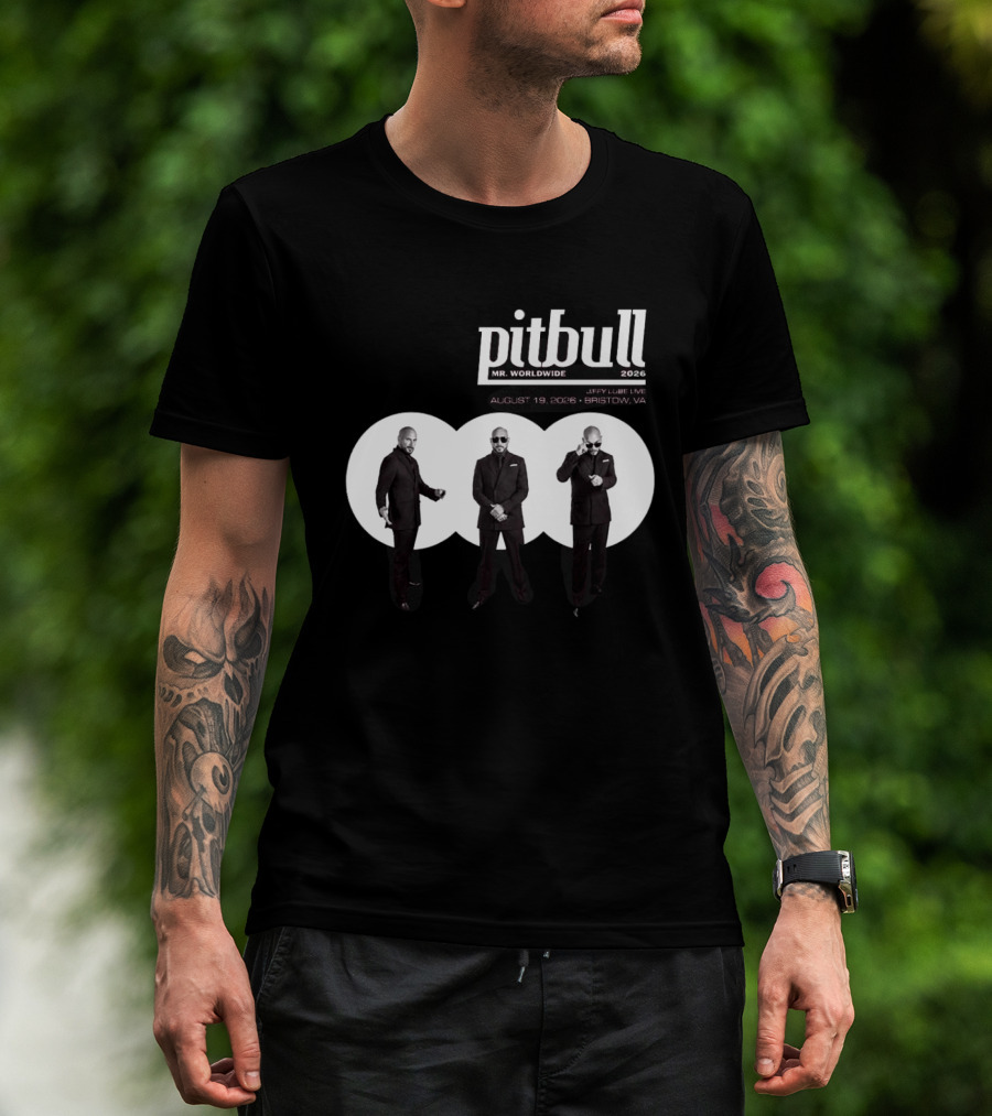 Pitbull Mr Worldwide 2026 Jiffy Lube Live Bristow VA August 19 Concert Event T-Shirt