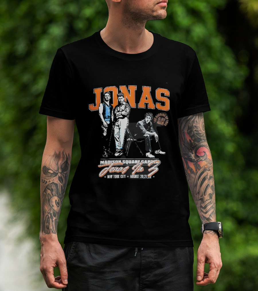 Jonas The Burning Up All Over Again Tour Madison Square Garden Jonas In 3 New York City August 20 21 T-Shirt
