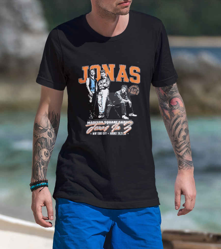 Jonas The Burning Up All Over Again Tour Madison Square Garden Jonas In 3 New York City August 20 21 T-Shirt