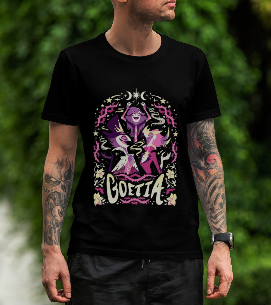Spindlehorse Goetia Characters Celestial Motif And Crescent Moons T-Shirt