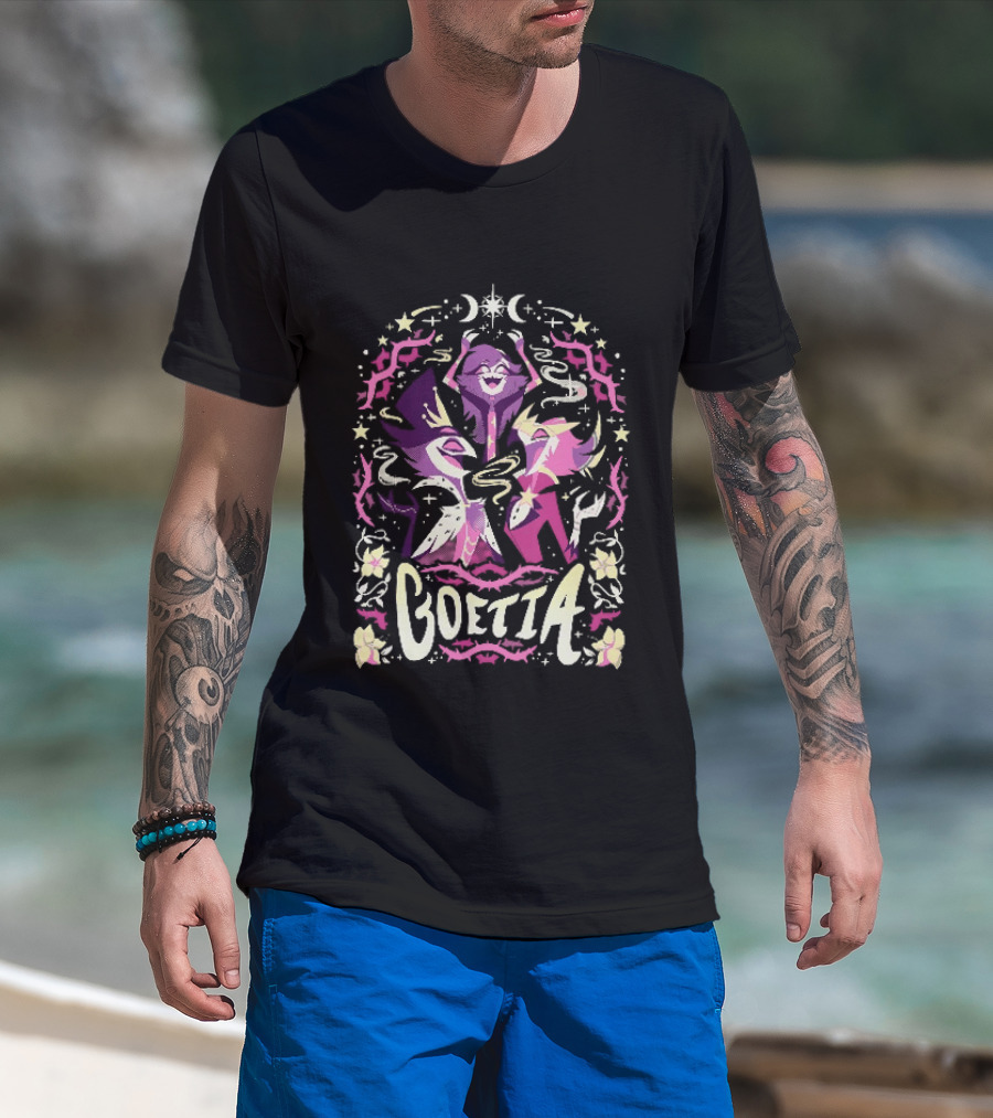 Spindlehorse Goetia Characters Celestial Motif And Crescent Moons T-Shirt