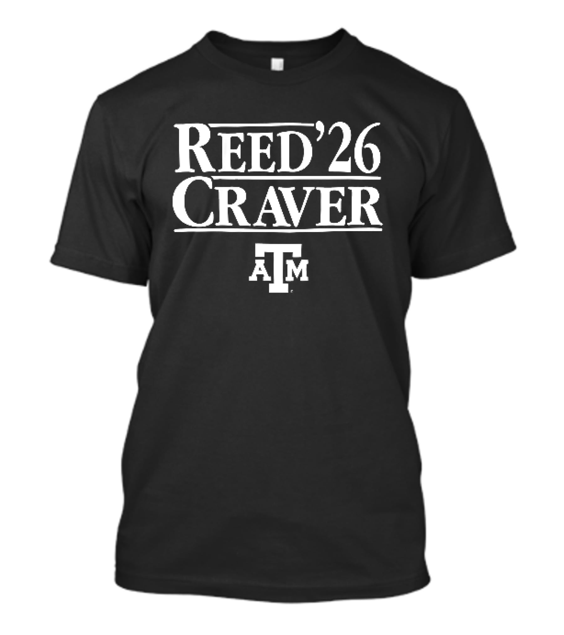 Reed 26 Craver Texas A&M Aggies ATM Beveled Serif Lines T-Shirt
