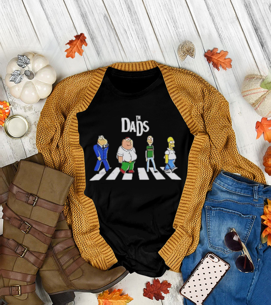 Dads Stan Smith Peter Griffin Jerry Smith Homer Simpson Abbey Road T-Shirt
