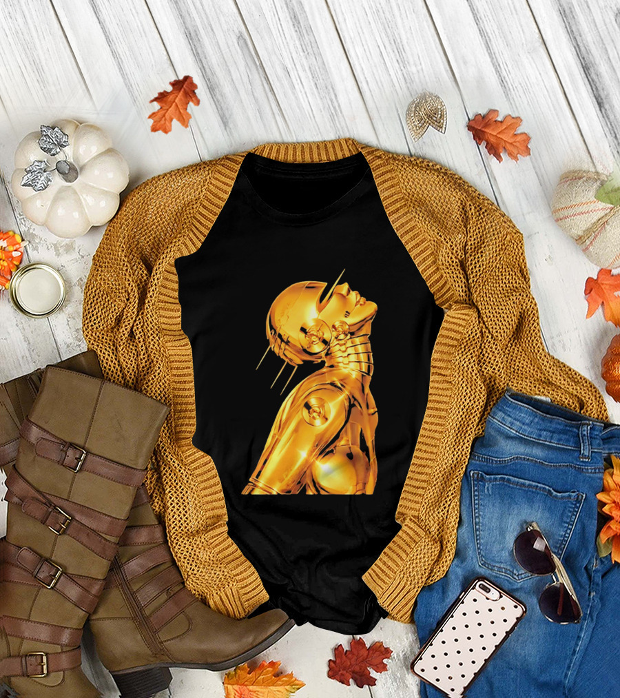 The Weeknd Echoes Of Silence Golden Futuristic Robot T-Shirt