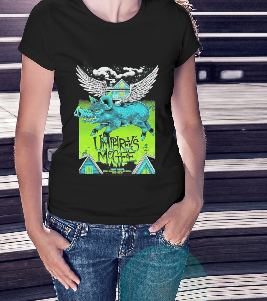 Umphrey's McGee Winged Pig Summer Tour 2026 Iowa City Des Moines Yuba T-Shirt