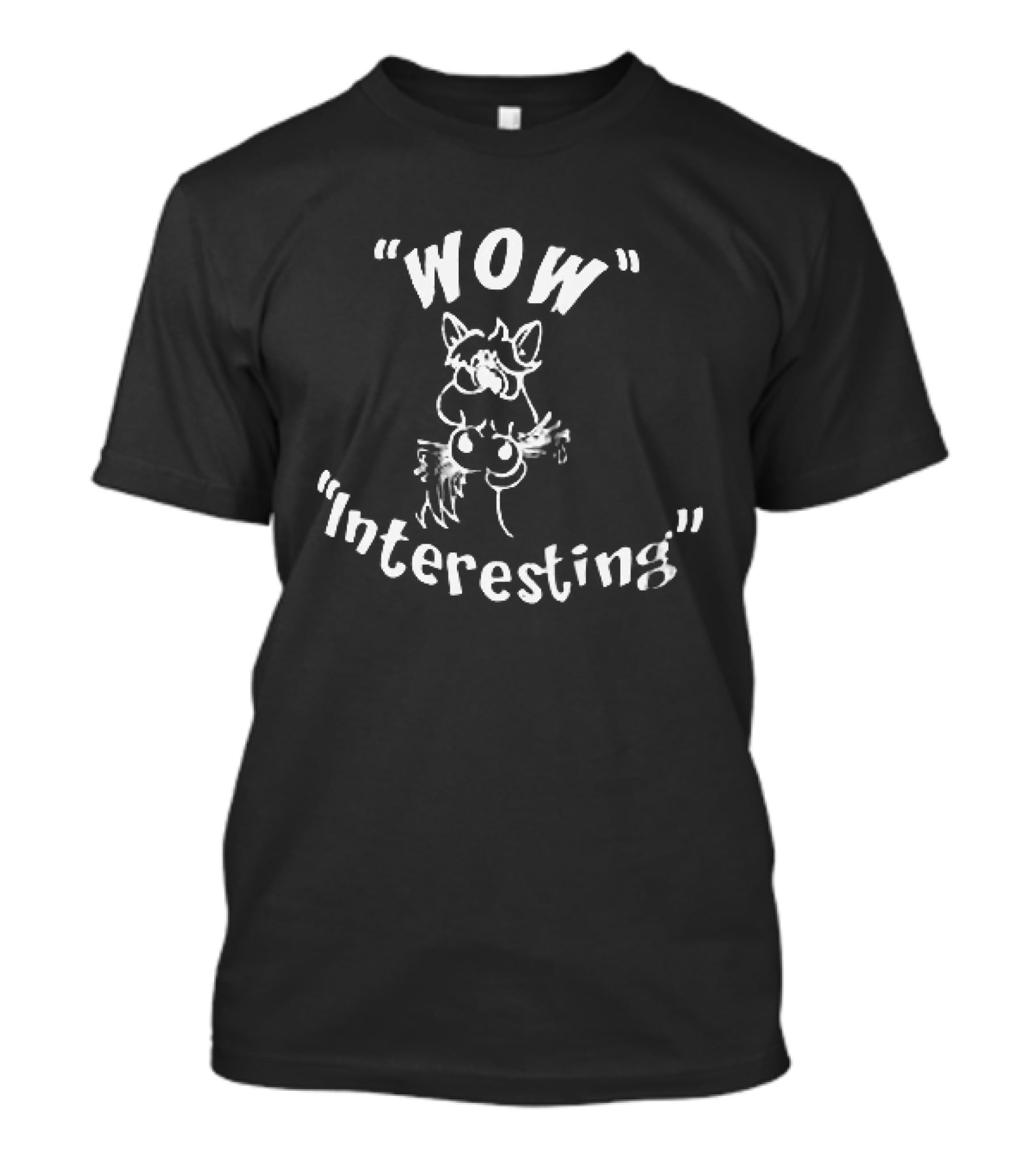 Wow Interesting Cartoon Cat Drawing T-Shirt