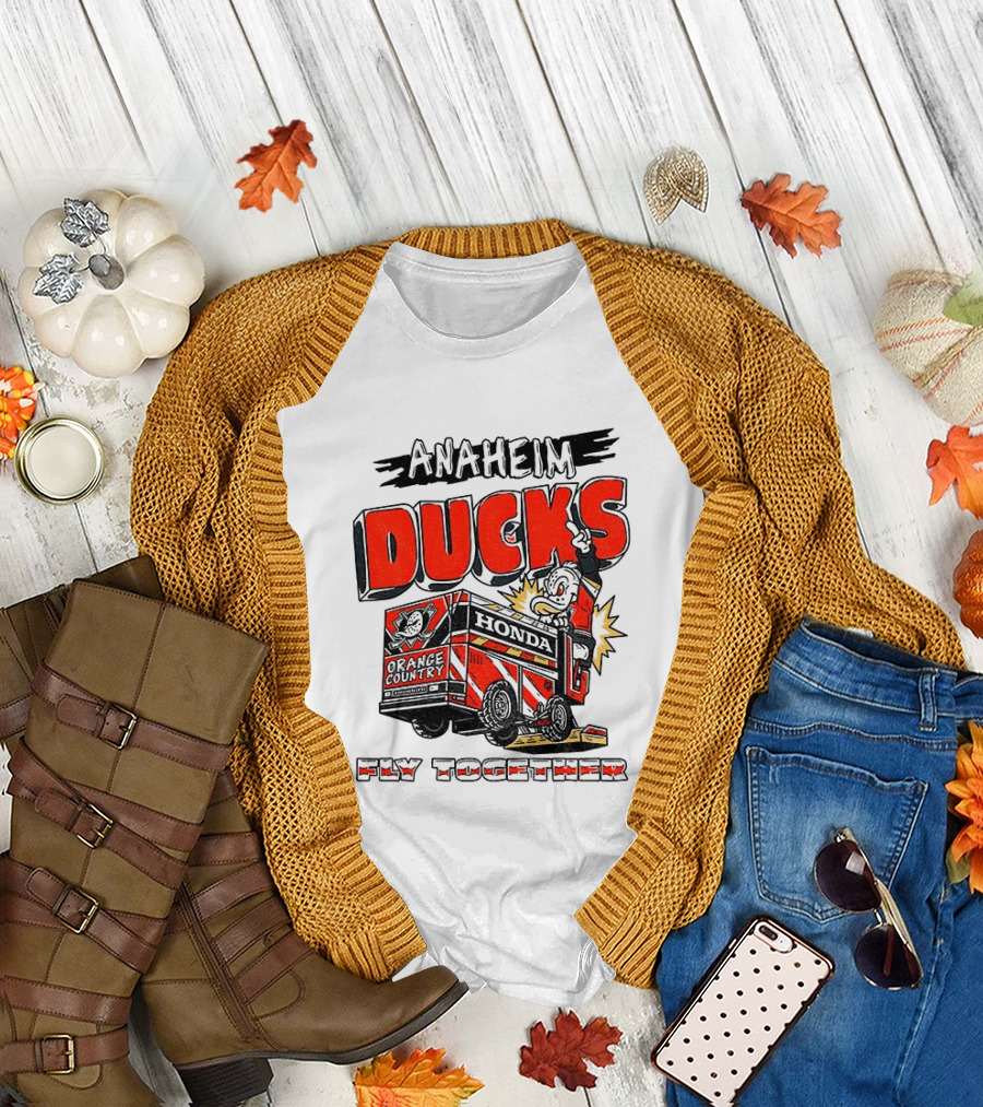 Anaheim Ducks Hockey Create Culture Honda Fly Together T-Shirt