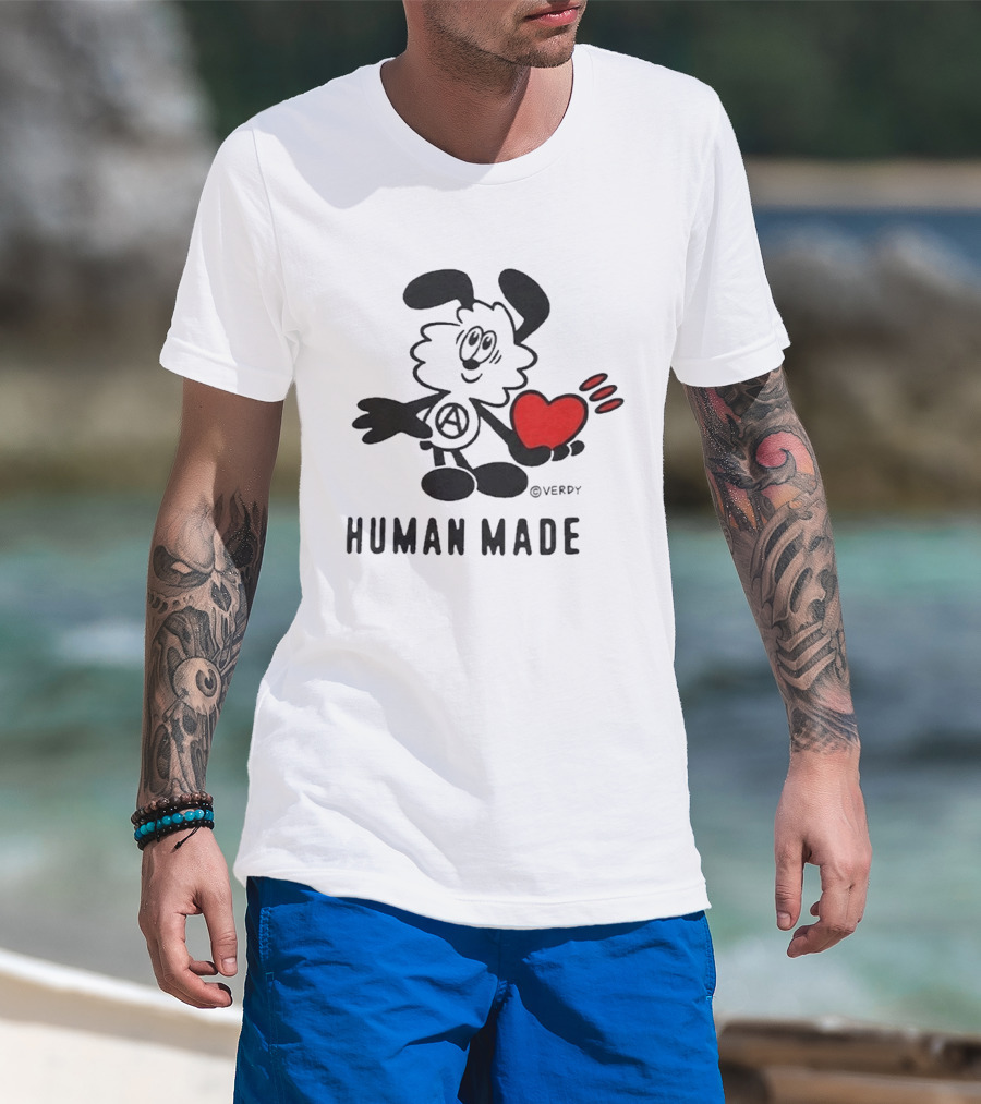 HUMAN MADE X VERDY BTS JHope Heart Character In Toronto T-Shirt