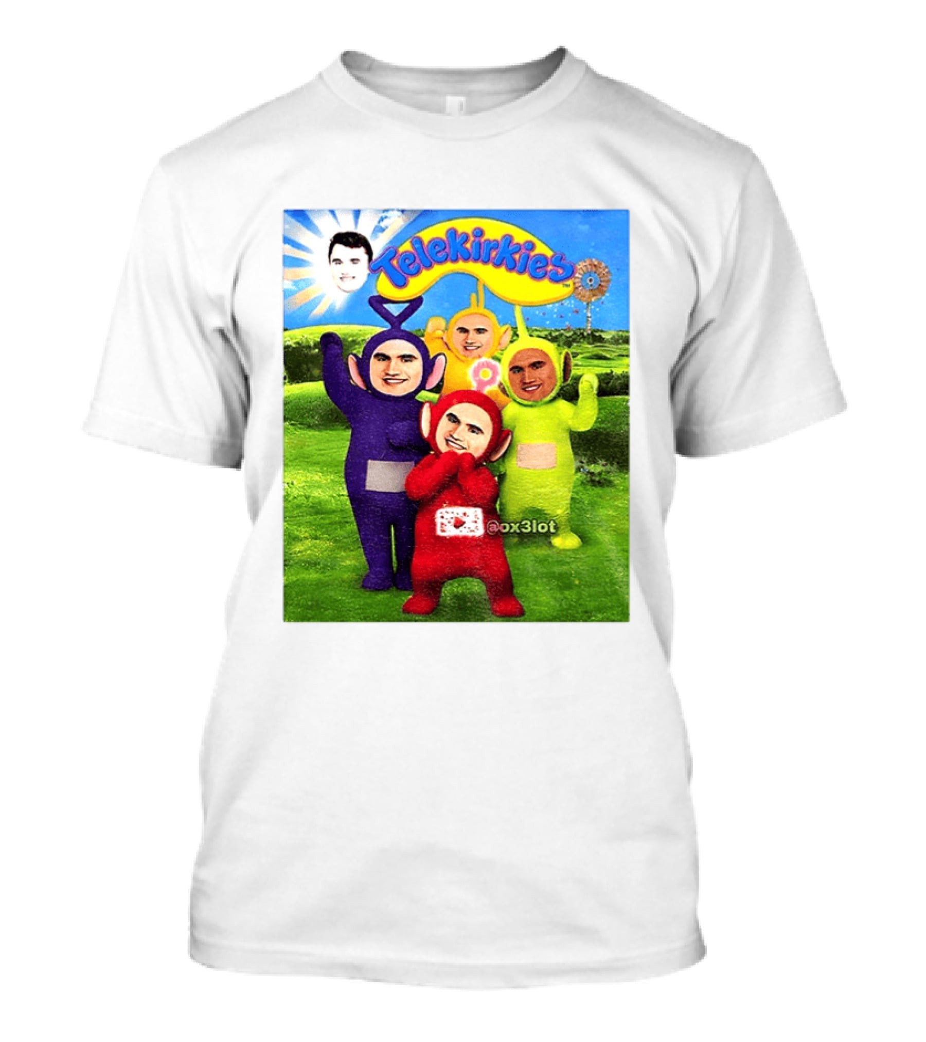 Charlie Kirk Telekirkies Meme Teletubbies Parody Face Swap T-Shirt