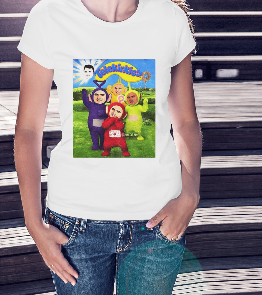 Charlie Kirk Telekirkies Meme Teletubbies Parody Face Swap T-Shirt
