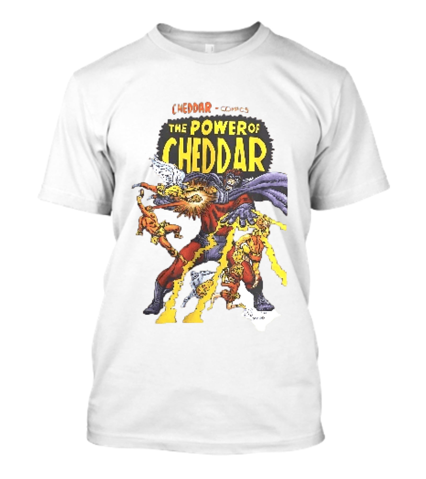Cheddar Comics The Power Of Cheddar X Men Parody Superhero T-Shirt