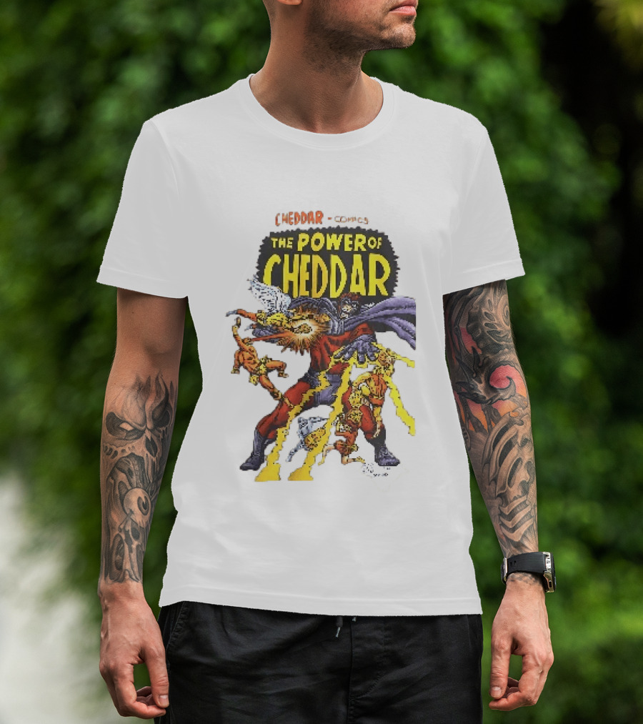 Cheddar Comics The Power Of Cheddar X Men Parody Superhero T-Shirt