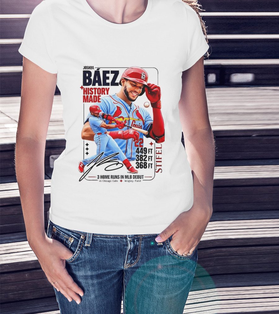 Joshua Baez St. Louis Cardinals Historic MLB Debut 3 Home Runs Wrigley Field T-Shirt